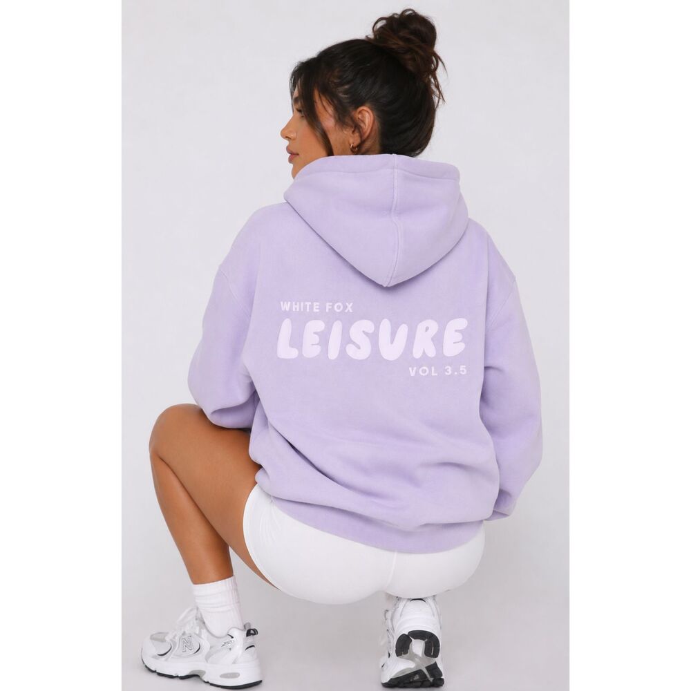 White Fox Leisure Series Oversized Hoodie Lavender